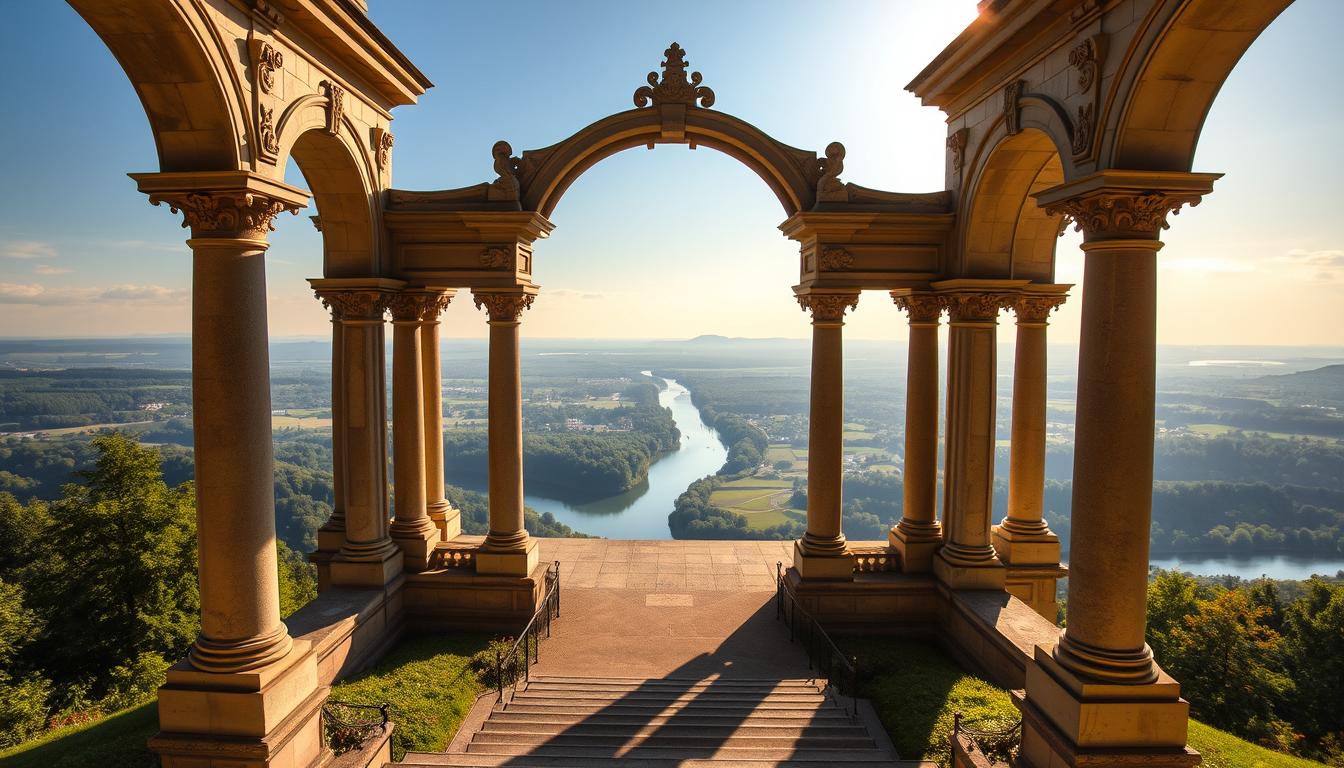 Diederichstempel: Aussichtspavillons über der Wupper