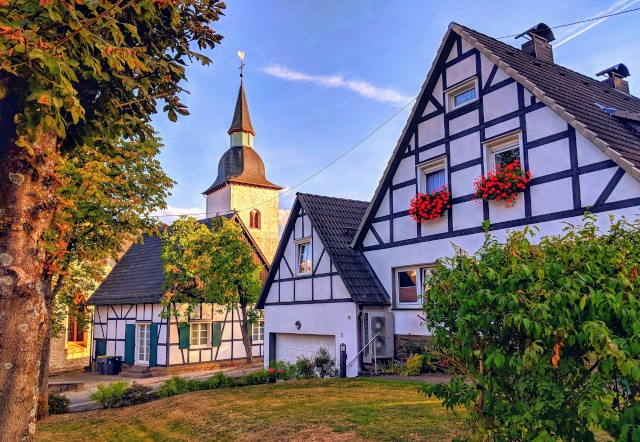 Typische Fachwerkhäuser im Oberbergischen Kreis