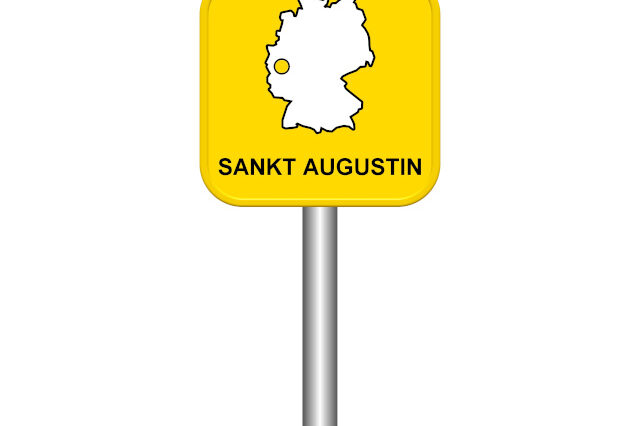 Sankt Augustin in NRW –Ortseingangsschild