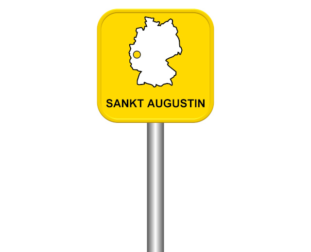 Sankt Augustin in NRW –Ortseingangsschild